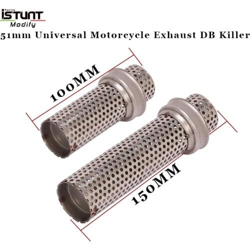 Universal 51mm Inlet Motorcycle Exhaust Silencer Muffler Removable DB Killer Delete Noise Sound Eliminator Mesh DB Killer