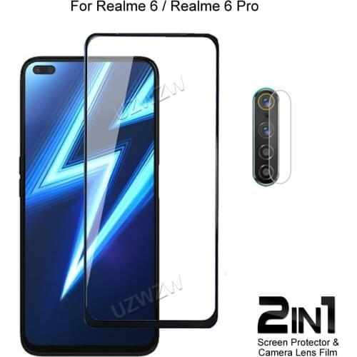 For Realme 6 / 6 Pro Front Screen Protector Protective Tempered Glass & Camera Lens Film