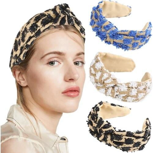 Haimeikang Knotted Retro Hairbands For Women Fashion Raffia Bezel Hair Hoop Headband Vacation Traveling Hair Accessories Headwea