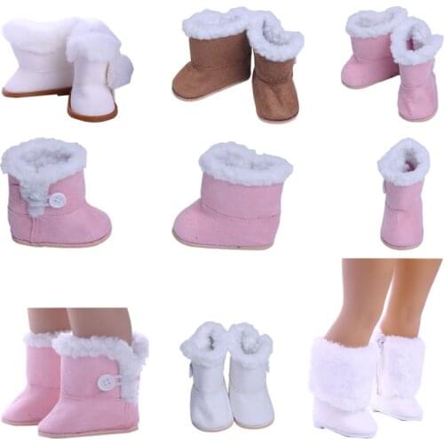 Winter Long Tube Cotton Shoes Fit 18 Inch American And 43cm Reborn Baby New Born Doll，Our Generation ,DIY Gift For Childrens