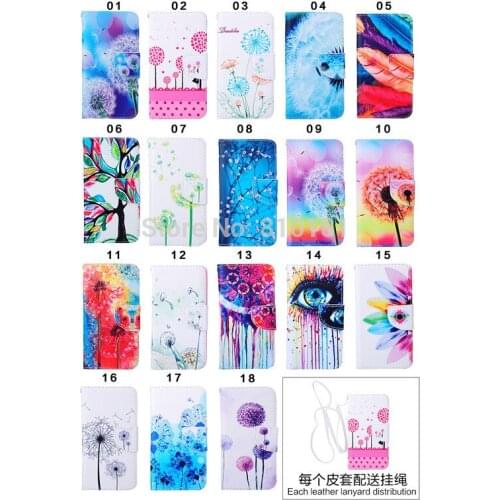 100pcs/lot New Oil painting Wallet Leather PU Case with stand For iPhone 6 Plus 5.5 inch