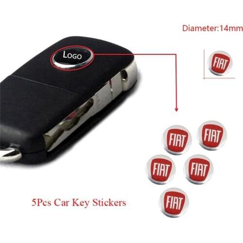 5Pcs Aluminum Car Remote Key Stickers Auto Emblem Badge Accessories For FIAT 500 Tipo Freemont Grande Punto Astra Bravo Panda