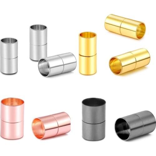 6-10Pcs/Lot Rose Gold Strong Magnetic Buckle Suitable For 3-15mm Leather Rope Bracelet Necklace Connection Buckle DIY Jewelry