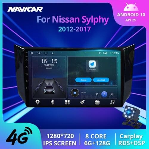 2Din Android10.0 Car Radio For Nissan Sylphy 2012-2017 GPS Navigation Stereo Receiver Auto Radio Bluetooth Player Car Stereo IGO