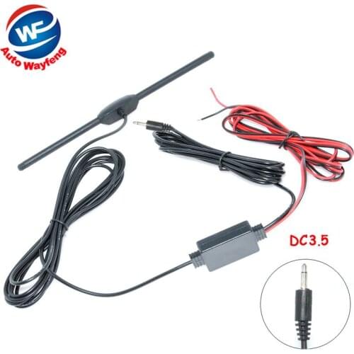 Car anolog tv antenna tv aerial with amplifier booster Car Antenna DC3.5 connector free shipping