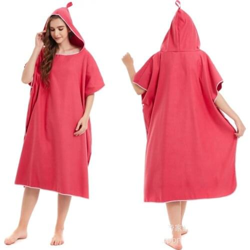Bath Towel Poncho Microfiber Surf Swimsuit Cloak Outdoor Adult Beach Towels Quick Drying Hooded Changing Robe