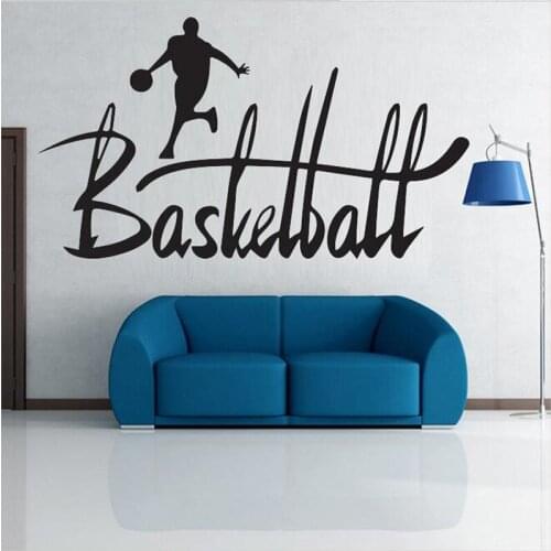 Basketball Boy Sports Wall Stickers Bedroom Living Room Decal Decoration PVC Sticker Wall Decals For Ball Player Nursery Room