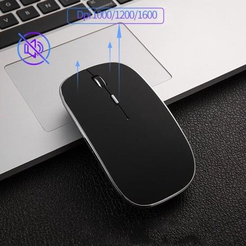 Bandie Wireless Mouse Rechargeable Metallic Edge Mute Slim Ergonomic Optical For Computer Laptop Desktop High Quality