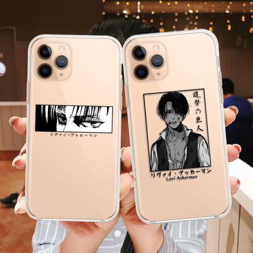 Funny Japanese Anime Phone Case for Iphone 12 11 Pro XS MAX 8 7 6S Plus SE2020 XR Attack on Titan Soft Silicone Cover Coque