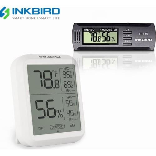 Inkbird Electronic Thermometer Hygrometer with LCD Display Precise Temperature Humidity Ultra-thin Monitor with Memory Function
