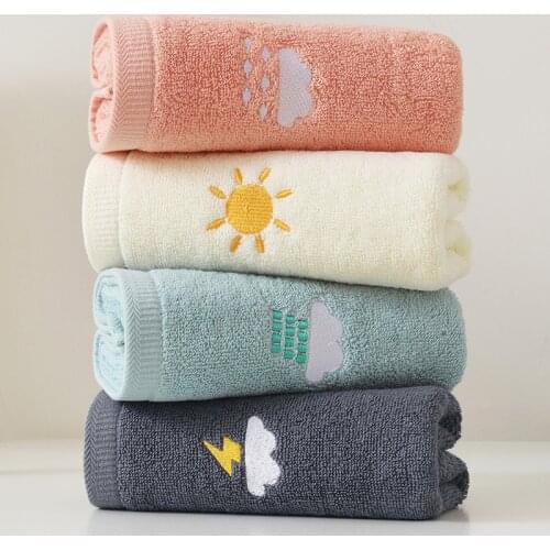 Cotton bath towel 70x140cm embroidery pattern face towel soft absorbent couple towel face towel bathroom set white towels