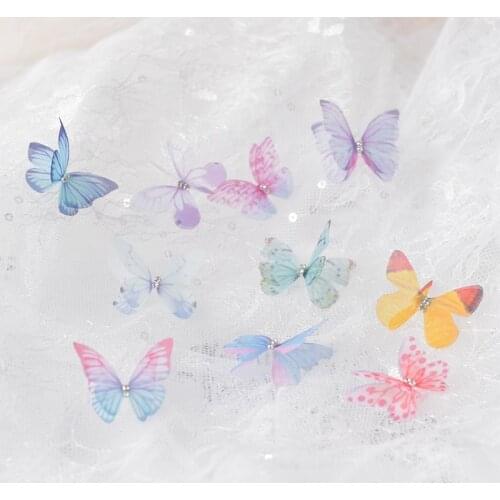 3PCS/Lot Lace Patches Applique Stereo Butterfly Wedding Dress DIY Lace Trim Bride Hair Veil Clothes Headwear