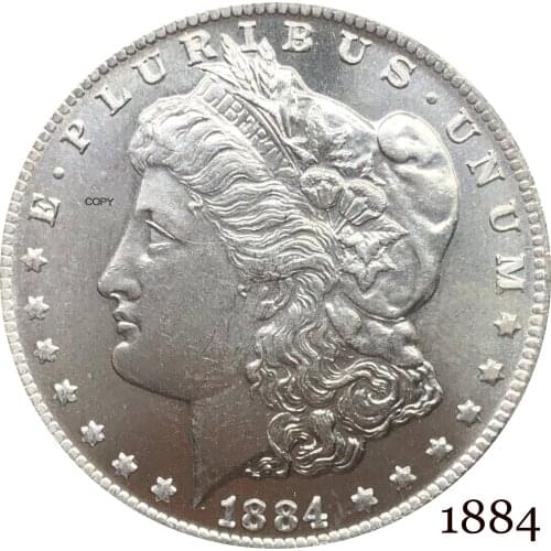 United States Of America 1884 Morgan One Dollar US Coin Liberty Cupronickel Silver Plated In God We Trust Copy Coin