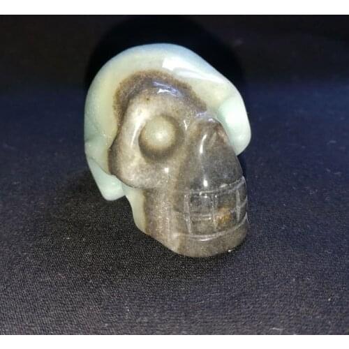 Natural Agate Stone carving Archeology Skull Sculpture/Miniature Figurine Interior Showpiece Crystal Home Decoration accessorie