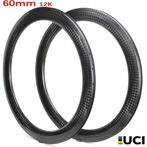 700c Road Bike Carbon Rim For Disc Brake Road Bike 30mm 38mm 47mm 50mm 60mm 88mm 12k Glossy Surface Clincher Tubular Tubeless