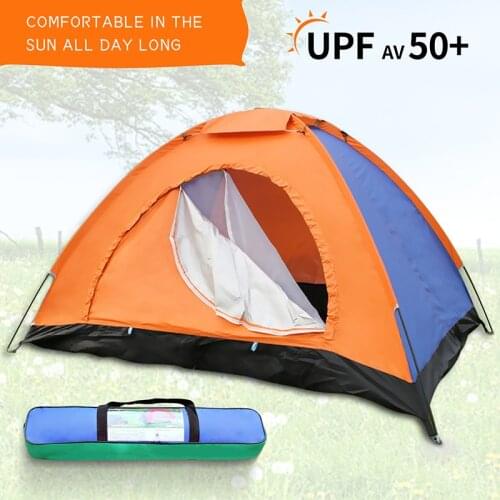 Double Single-layer Couple Tent Outdoor Ultralight Camping Rainproof UV Tent Hiking Trekking 1-2 Person Tents Outdoor Camping