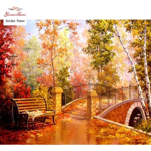 Full Drill Square Diamond 5D DIY Diamond Painting"forest bridge"Diamond Embroidery Cross Stitch Rhinestone Mosaic Painting 12