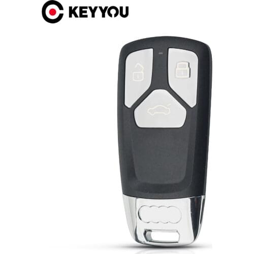 KEYYOU For Audi A5 S5 Q7 SQ7 A4L 2016 2017 2018 2019 3 Buttons Uncut Key Fob Blank Case Replacement Smart Remote Car Key Shell