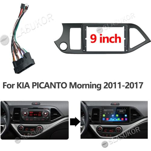 For KIA PICANTO Morning 2011-2015 2016 2017 Fascias Car DVD Frame Din 9 Inch Player Dashboard Adaptor Refitting Facia Panel