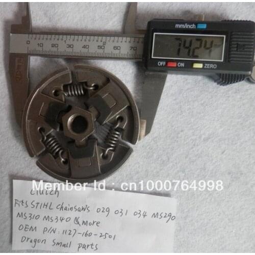 MS390 CLUTCH OD74MM HT12MM FOR stihl CHAIN SAW 029 031 034 MS290 MS310 & more CHAINSAWS REPL. 1127 160 2501 FREE SHIPPING