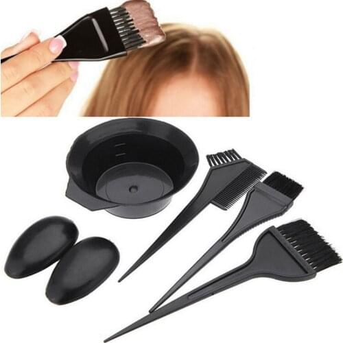 Hair Color Dye Bowl Comb Brushes Tool Kit Set Tint Coloring Dye Bowl Comb Brush Twin Headed Brushes Set Hair Color Brush Bowl