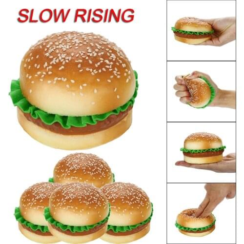 Cute Hamburger Fidget Toys Simulation Burger Squishy Slow Rising Cream Scented Decompression Anti-stress Toys Decoration Игрушки
