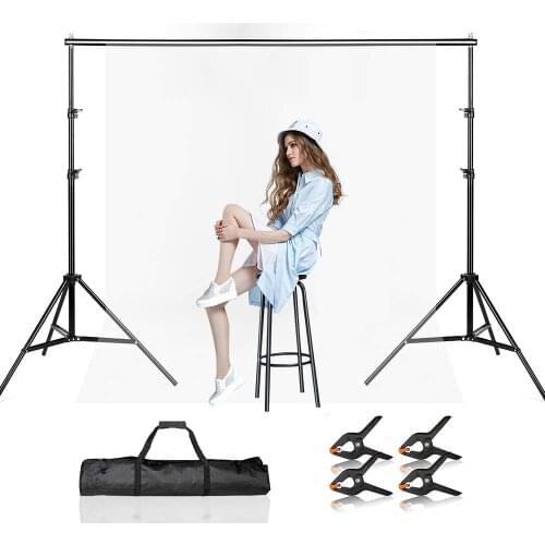 Backdrop Stand,7.5FTx10FT Adjustable Photography Studio Background Support System Kit with Carrying Bag for Photo Video Shooting
