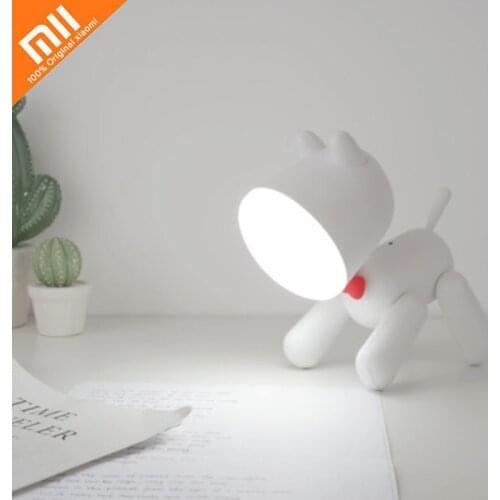 Xiaomi LED Childrens Bedroom Bedside Lamp Cute Variety Dogs Student Reading Lamp Cartoon Night Light USB Rechargeable