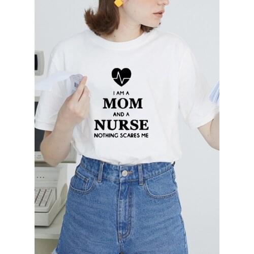 IAM A MOM Print T Shirt for Women Short Sleeve Loose T Shirt Top Casual Summer Streetwear Black & White Tee Shirt Femme