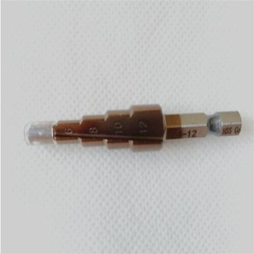 1pc HSS Co M35 4-12mm Straight Slot Hex Handle Step Drill Bit Straight Flute Hole Cutter Cone Saw Stepped Drill Power Tools