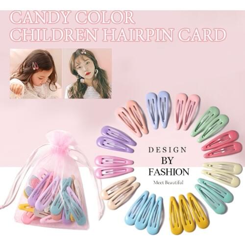 10-40pcs Children Cute Color Hairclip Head Jewelry Drop-shaped Clip Hair Accessories Cute Fashion Baby Clip Hairpin Hair Styling