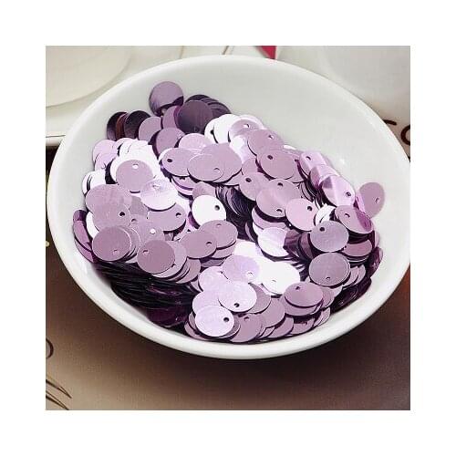 2000pcs Large Round Sequins 10mm PVC Flat Round With Side Hole Party Clothing Caps Light Violet Confetti Spangles