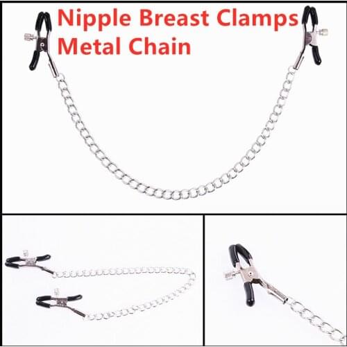 2021 New Female Adjustable Nipple Breast Clamps Metal Chain For Couples Used To Female Masturbation Sex Toy Sex Products