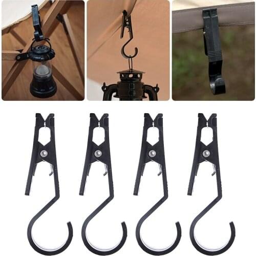 4Pcs/set Outdoor Tent Canopy Cloth Clip Hook Holder Portable Multifunctional Tool Tent Pegs Camping Accessories Tools