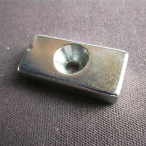 1pc 40x20x10 Neodymium Countersunk Ring Block Magnets 40mm x 20mm x 10mm Hole 6mm N50 40*20*10-6mm