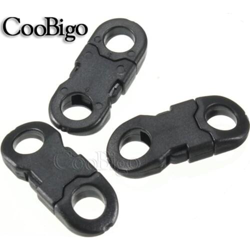 50pcs Plastic 2 Hole Black Paracord Side Release Buckles For Outdoor Backpack Garment Pets Collar Bags Camping Parts Accessories
