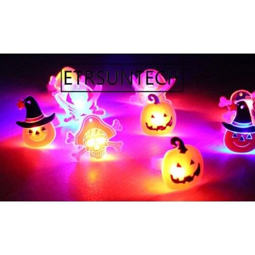 500pcs Kids Cartoon LED Flashing Light Up Glowing Finger Ring Electronic Christmas Halloween Baby Fun Toys Gifts