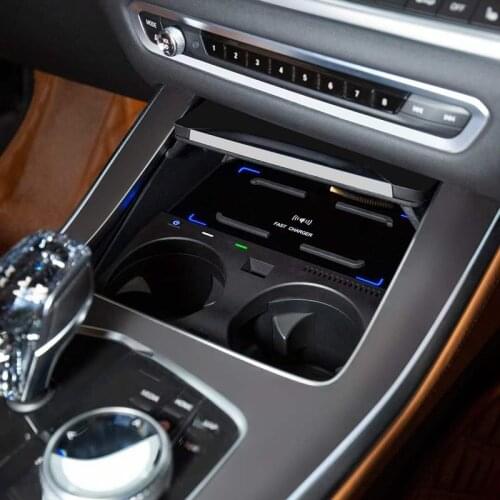 Car QI wireless charger for BMW X5 G05 X6 G06 2019 2020 15W fast charging plate wireless mobile phone charger phone holder
