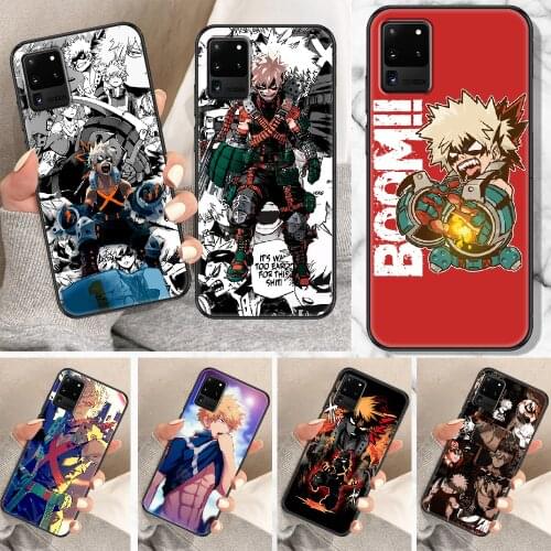 Bakugou Katsuki Anime Phone case For Samsung Galaxy Note 4 8 9 10 20 S8 S9 S10 S10E S20 Plus UITRA Ultra black silicone hoesjes
