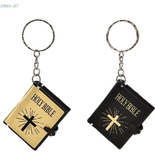 1pc religion english version small size holy bible key chain book keychain christian jesus key ring gift prayer god bless