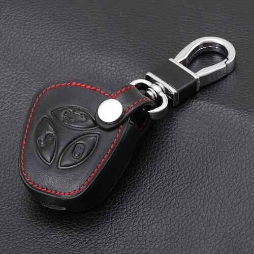 AndyGo Genuine Leather Remote Key Case Cover For LADA Priora Sedan sport Kalina Granta Vesta X-Ray XRay filp folding remote