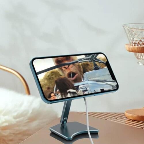 Wireless charger bracket phones Stand Solid Color Convenient Sturdy Folding Rotating Charger Stand for iPhone