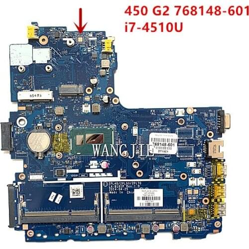 For HP Probook 450 G2 768148-601 768148-001 768148-501 UMA i7-4510U ZPL40/ZPL50/ZPL70 LA-B181P Motherboard 100% Tested