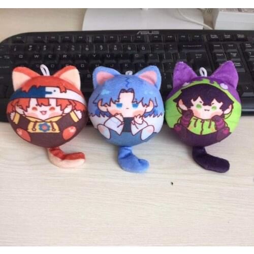 Anime Two-Sided Pattern Dango SK8 the Infinity LANGA MIYA REKI SK EIGHT Plush Doll Keychain Cartoon Pendant Badge Brooch Pin