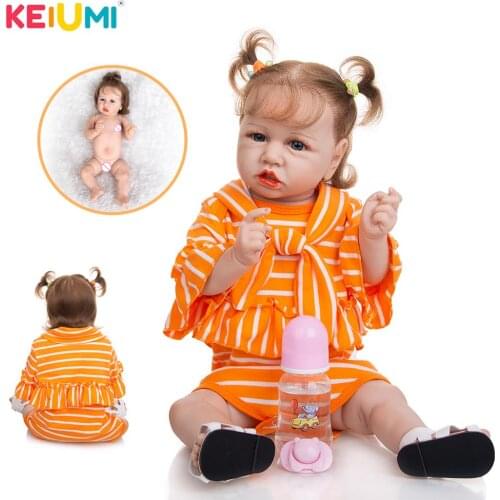KEIUMI 23 Inch Reborn Babie Girl Collection Toy Baby Kid Cute 2020 New Children Fashion For Birthday Present