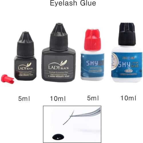 Korea Sky Glue Super Eyelash Glue Fast Drying False Eyelash Extension Lash Red Black Cap Sky Glue No Sensitive Lady Black Glue