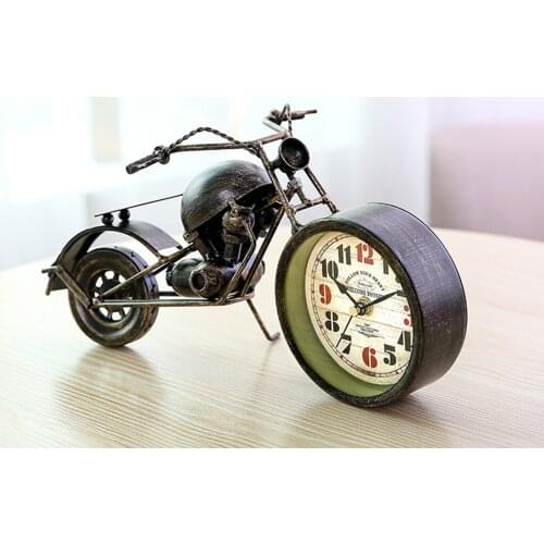 Creative Motorcycle Motorbike Pattern Alarm Clock Desk Clock Creative Home Birthday Gift Cool Clock
