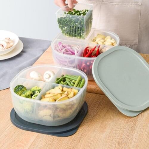 Kitchen Onion Ginger Garlic Storage Box Refrigerator Fruit Portable Freshness Preservation Drain Seal Box High Quality Practical