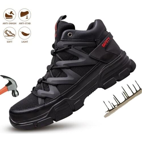 Lightweight Men Safety Work Shoes Steel Toe Cap Boots Anti-Puncture Proof Work Sneakers Indestructible Breathable Comfor Shoes