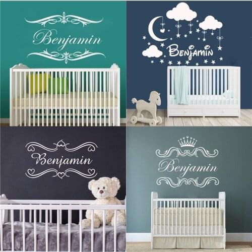 Hot Sale Custom Name Fashion Wall Sticker For Kids Room Vinyl Mural Baby Room Wall Art Decal naklejki